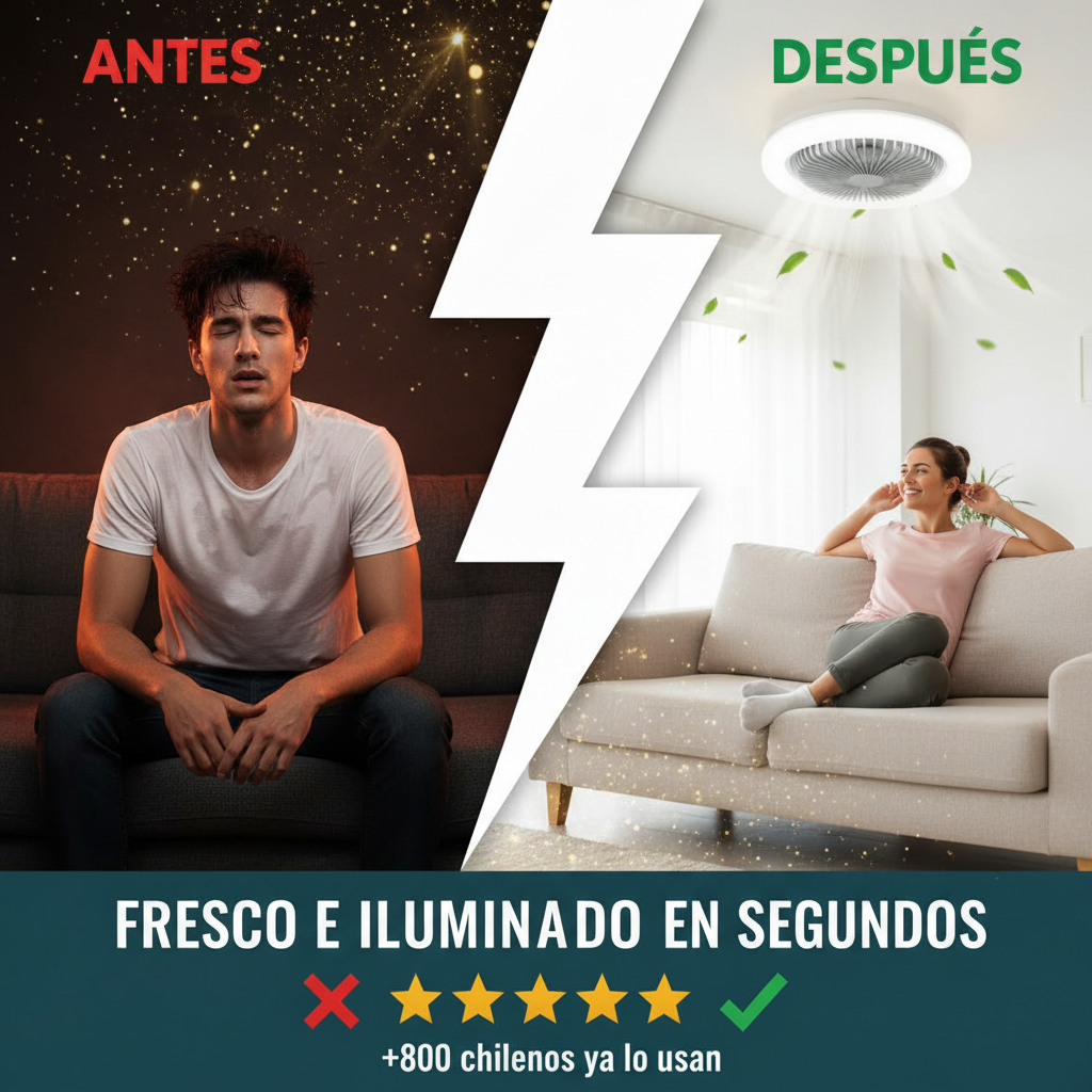 Ventilador de Techo con Luz LED Integrada — Fresco e Iluminado en Un Solo Producto, Silencioso y Elegante.