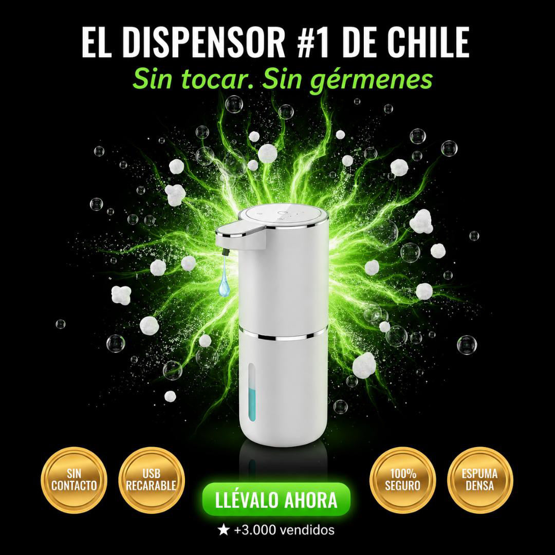 Dispensador de Jabón Automático — Sin Contacto, Recargable USB, Higiene Total en Tu Hogar.
