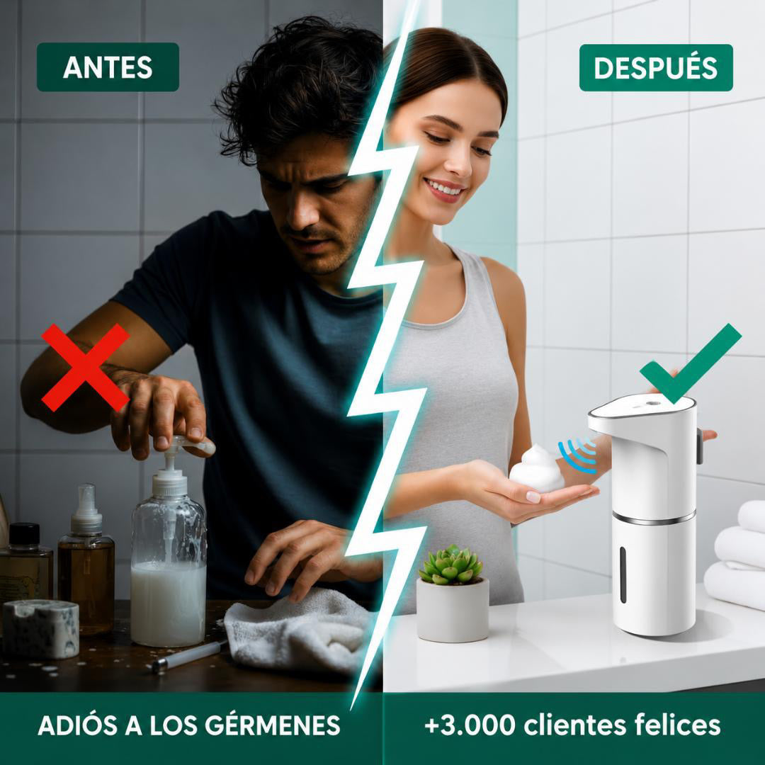 Dispensador de Jabón Automático — Sin Contacto, Recargable USB, Higiene Total en Tu Hogar.