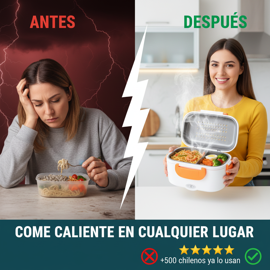 Antes y después lonchera eléctrica — Come caliente en cualquier lugar
