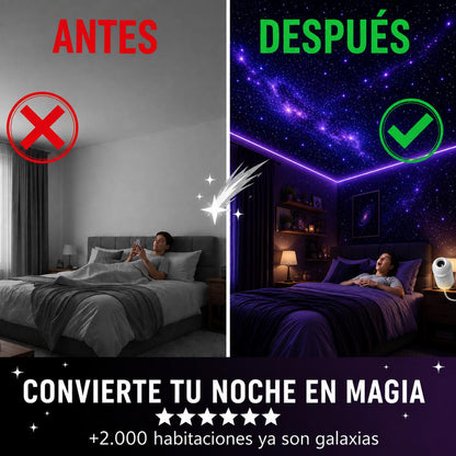 Proyector de Galaxias USB 2 en 1 — Lámpara de Noche + Universo Estrellado en Tu Habitación.