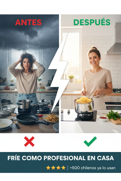 Olla Freidora Multiusos Chefpro — Fríe, Hierve y Cocina al Vapor Sin Complicaciones.