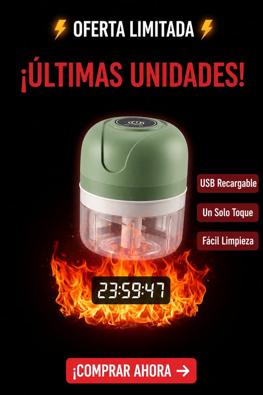 Procesador de Alimentos Mini — Pica, Tritura y Procesa en Segundos, Sin Ocupar Espacio.