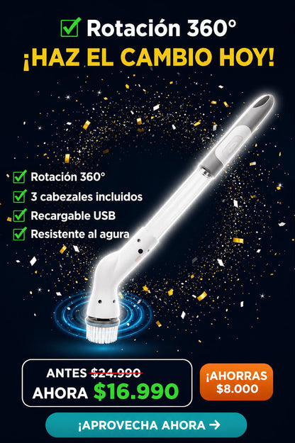 Cepillo de Limpieza Eléctrico — Elimina Grasa y Sarro en Segundos, Sin Esfuerzo.