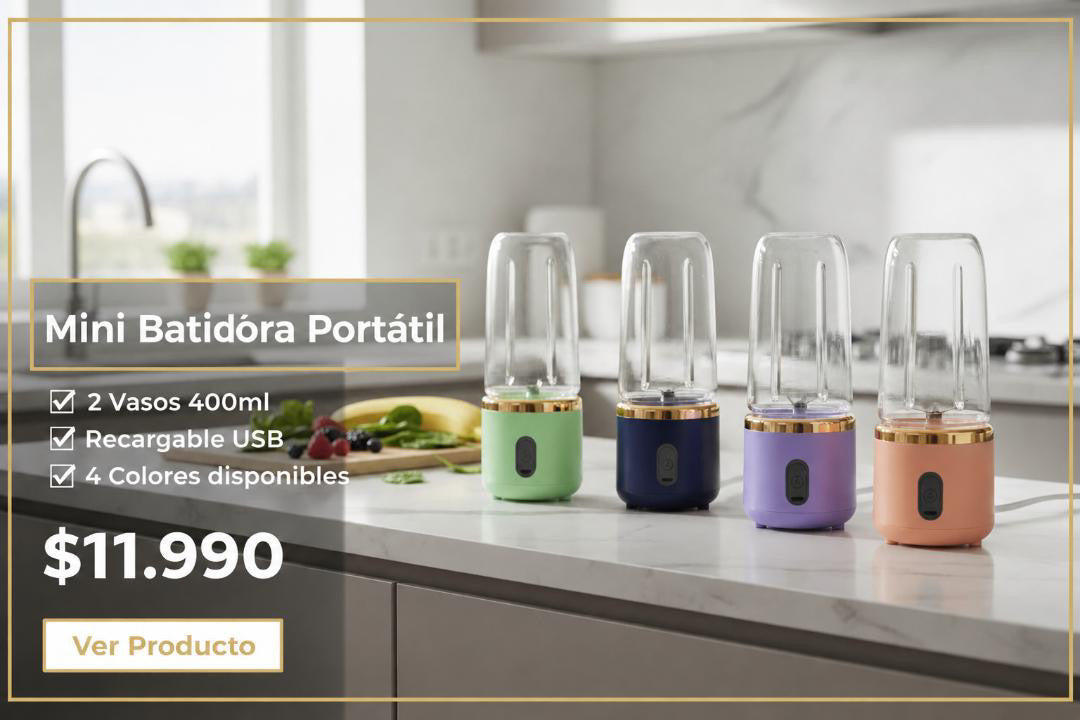 Mini Batidora Portátil Recargable USB — Smoothies Frescos Donde Vayas, Sin Cables