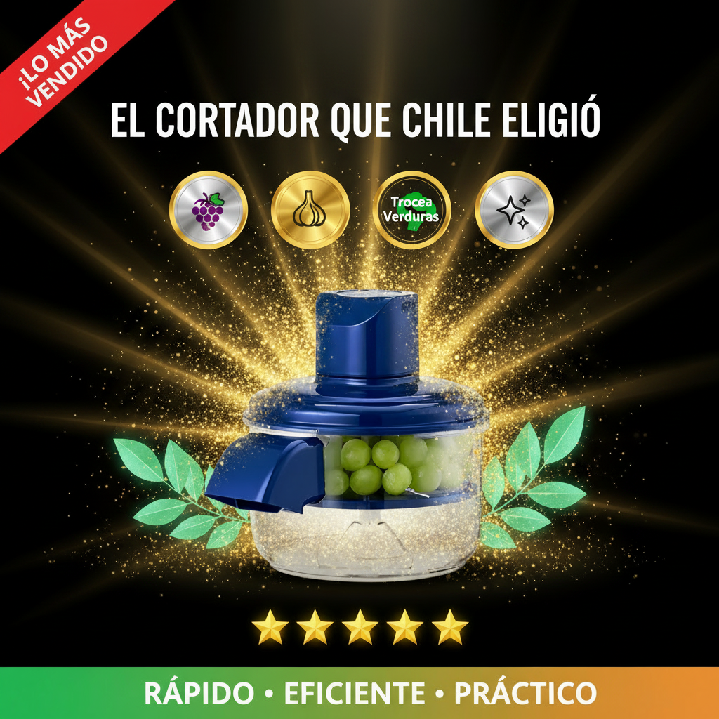 Picador Eléctrico Automático — Pica Ajo, Frutas y Verduras en Segundos, Sin Olor en las Manos.