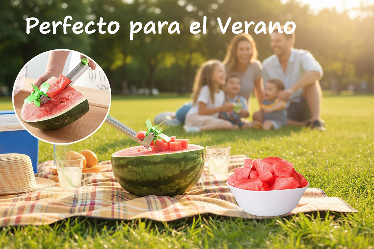 Cortador de Sandía en Cubos — Cubos Perfectos en Segundos, Sin Ensuciar.