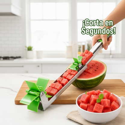 Cortador de Sandía en Cubos — Cubos Perfectos en Segundos, Sin Ensuciar.