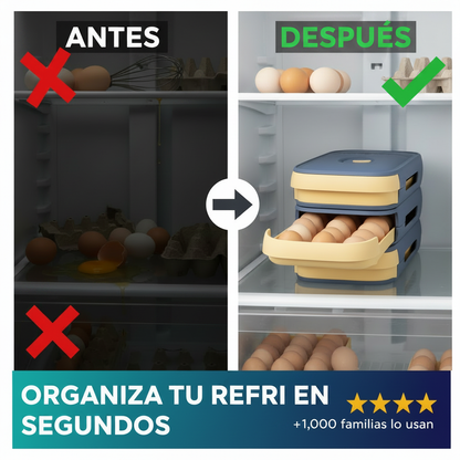 Organizador Huevera Apilable — 20 Huevos Ordenados y Protegidos, Sin Desorden en Tu Refrigerador.
